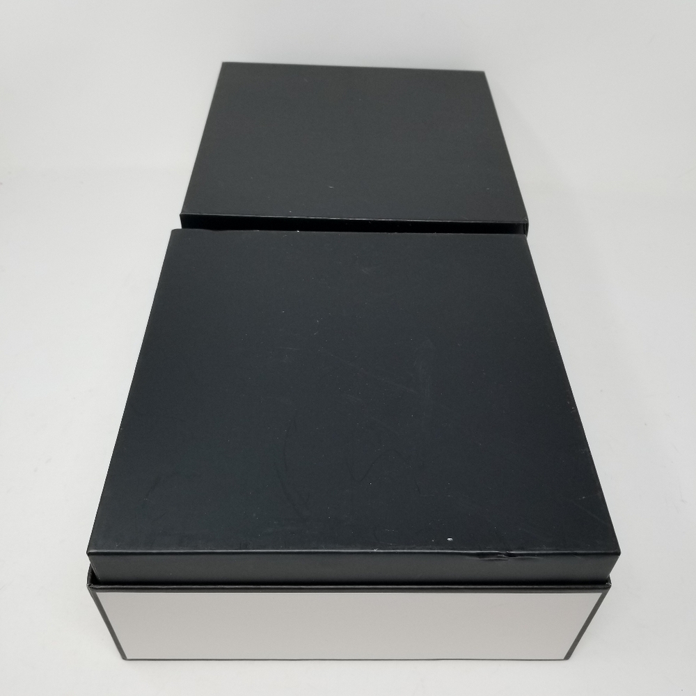 Chanel EMPTY Gift Boxes Lot 2 Medium Black White Keepsake Container 8.5" Square - Picture 5 of 15